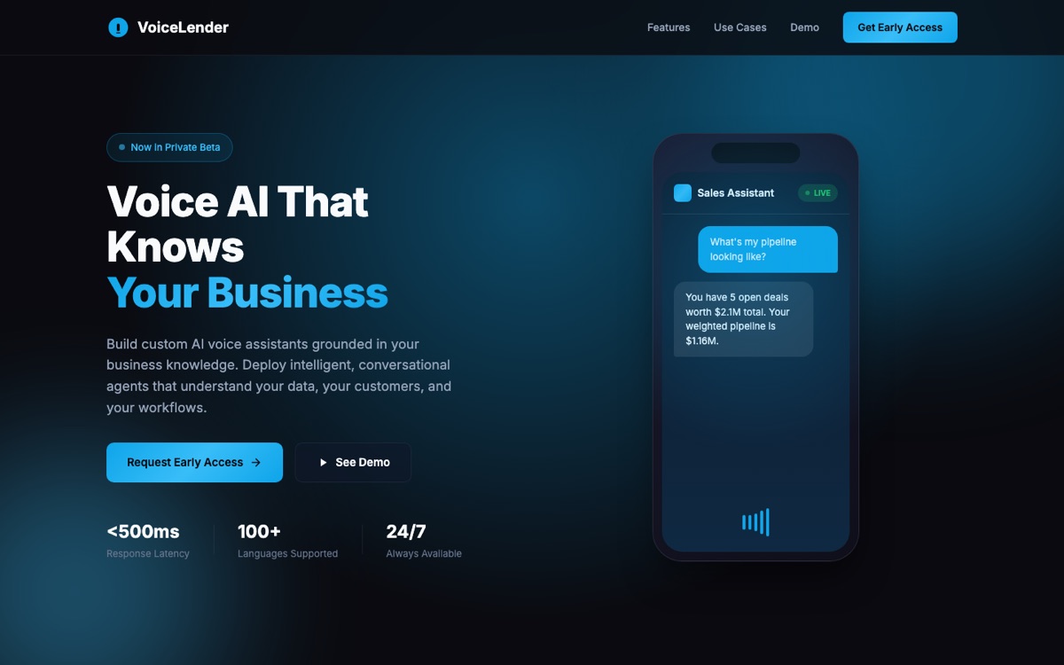VoiceLender, voice assistants grounded in a business's own data